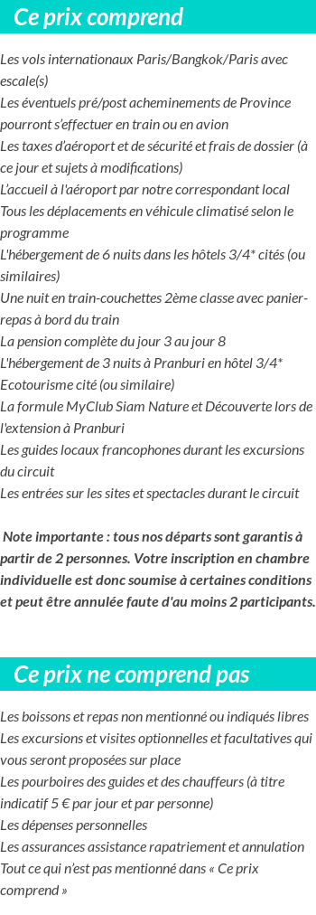 Conditions tarifaires