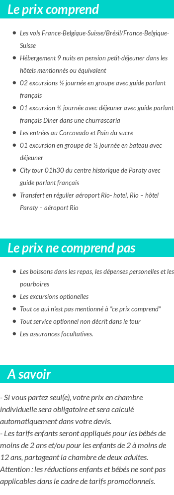 Conditions tarifaires