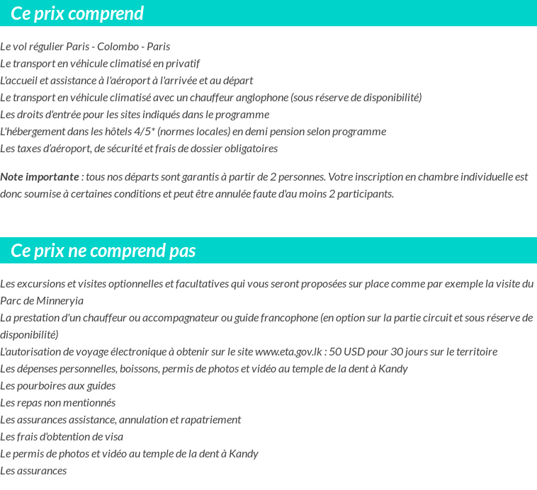 Conditions tarifaires