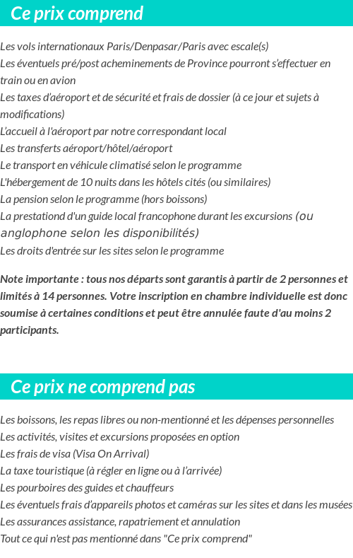Conditions tarifaires