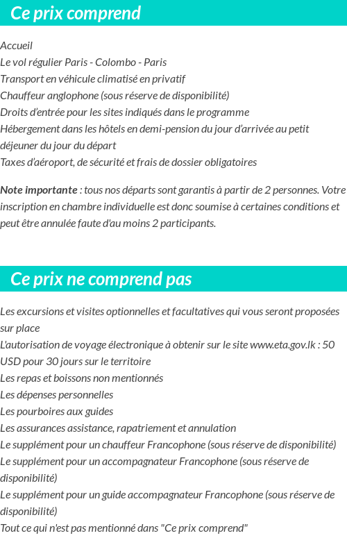 Conditions tarifaires