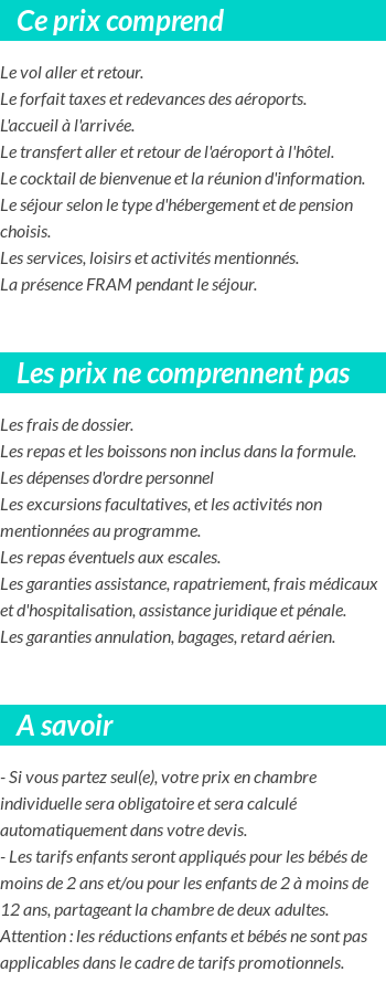 Conditions tarifaires