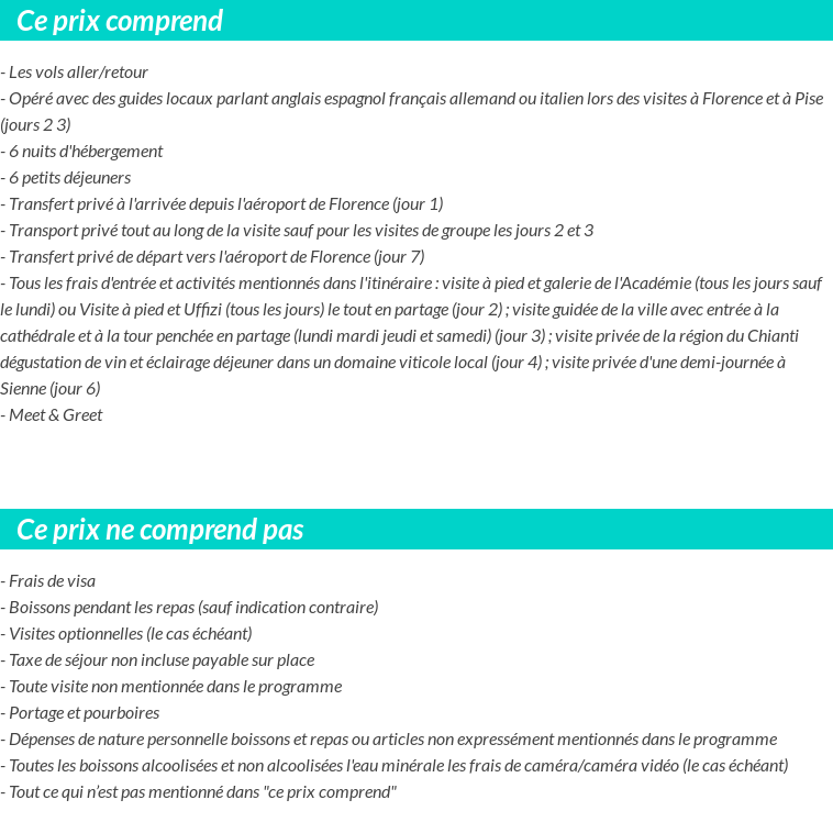 Conditions tarifaires