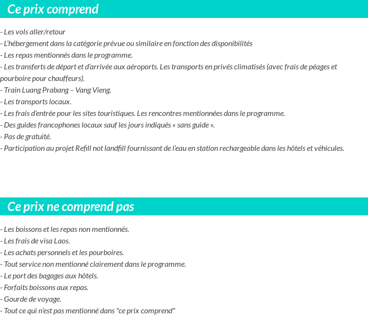 Conditions tarifaires