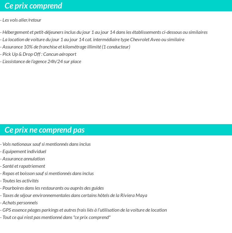 Conditions tarifaires
