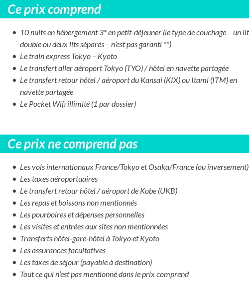 Conditions tarifaires