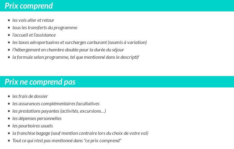 Conditions tarifaires