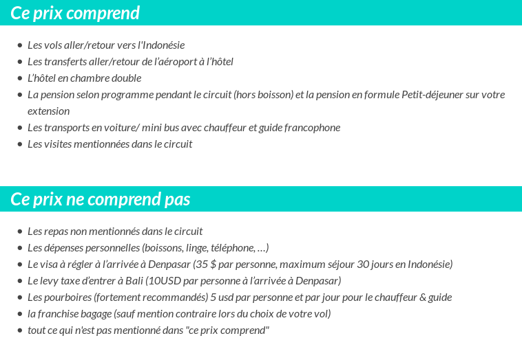 Conditions tarifaires