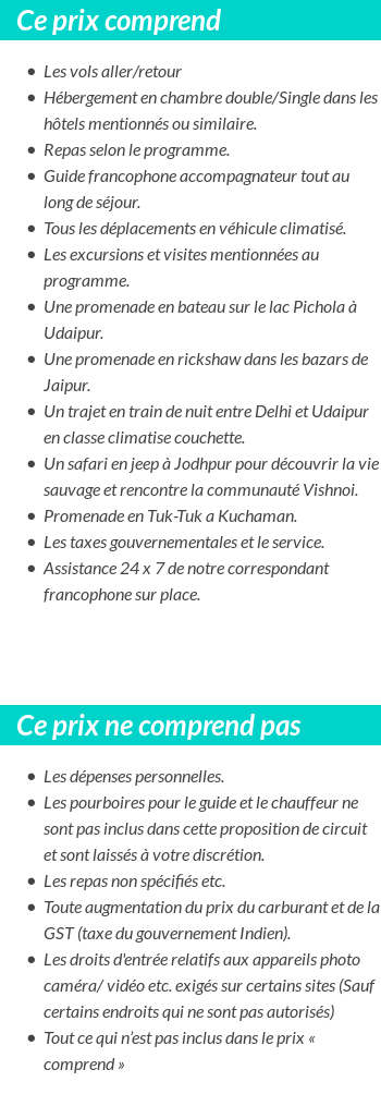 Conditions tarifaires