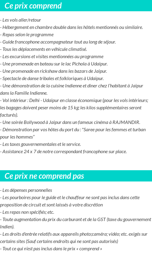 Conditions tarifaires