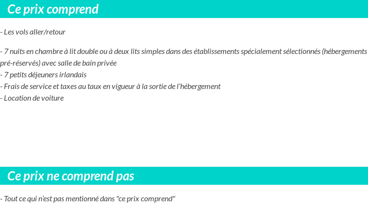 Conditions tarifaires