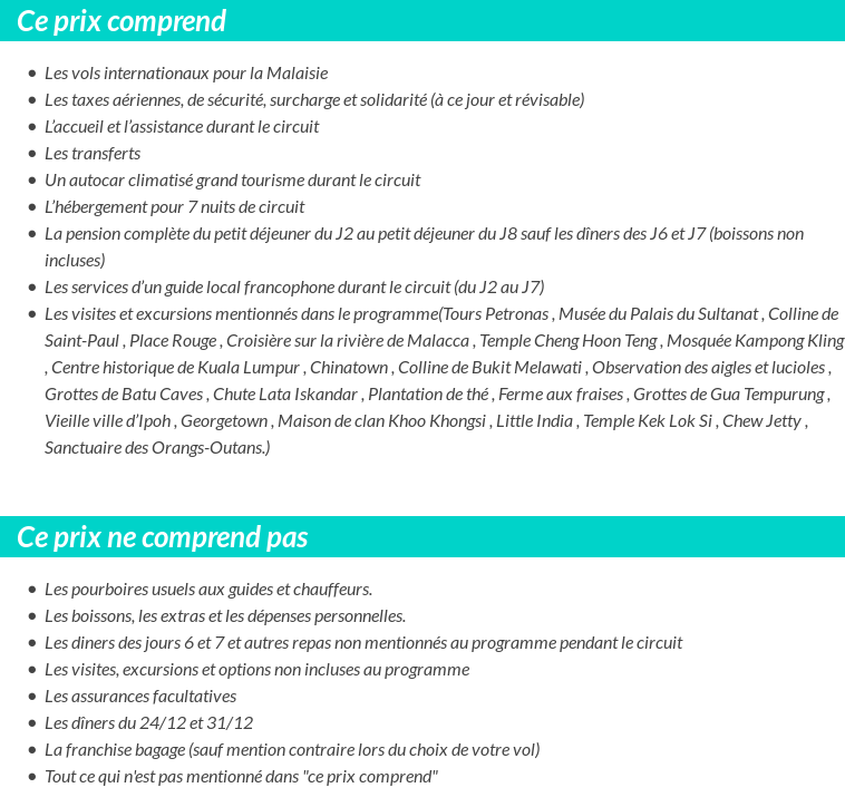 Conditions tarifaires
