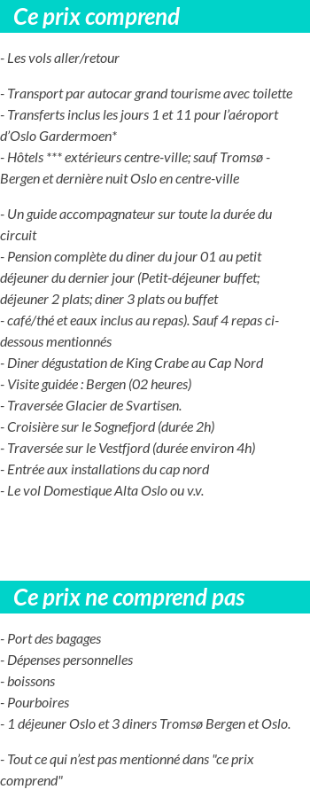 Conditions tarifaires