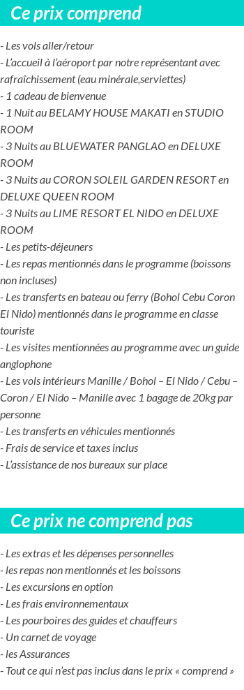 Conditions tarifaires