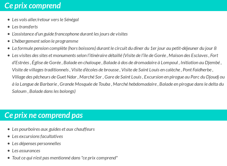 Conditions tarifaires