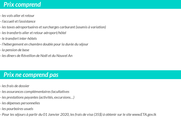 Conditions tarifaires