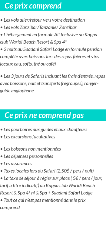 Conditions tarifaires