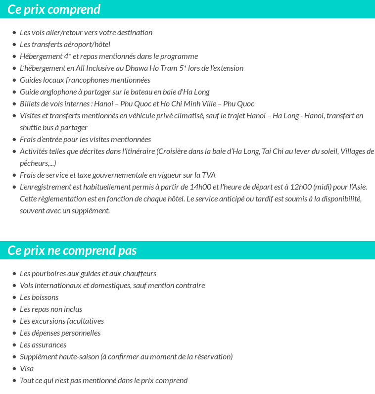 Conditions tarifaires