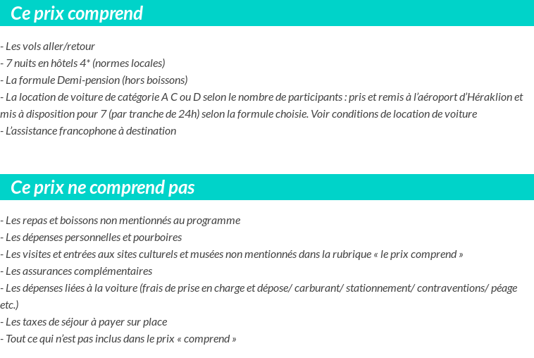 Conditions tarifaires