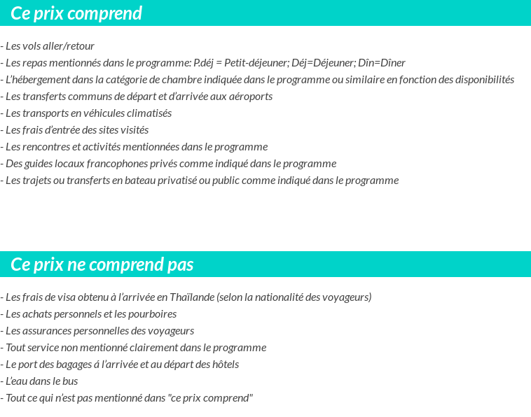Conditions tarifaires