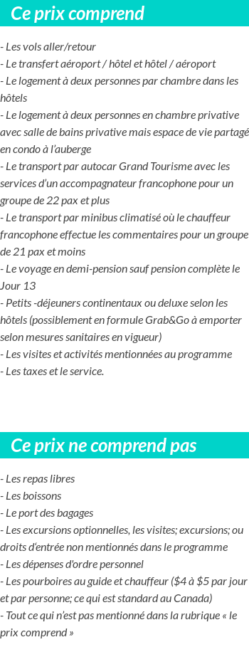 Conditions tarifaires