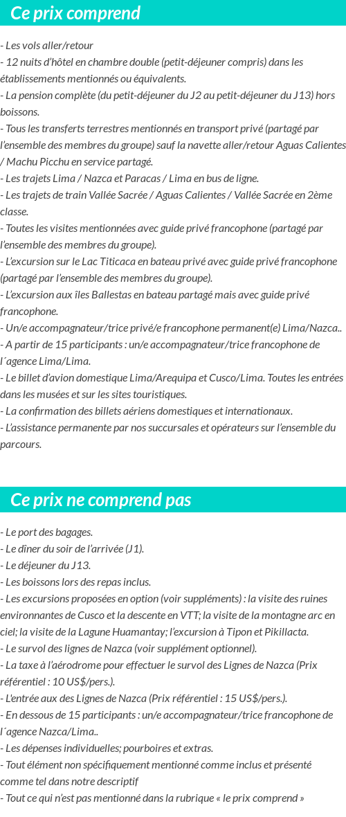 Conditions tarifaires