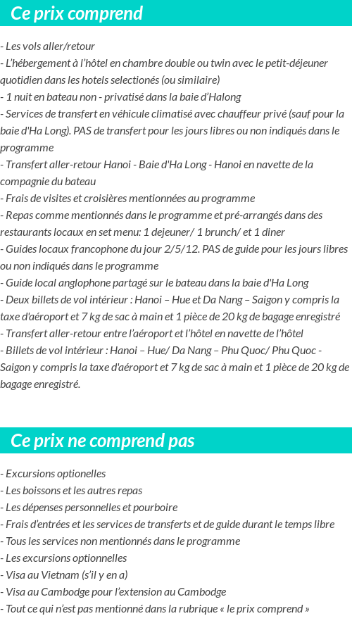 Conditions tarifaires