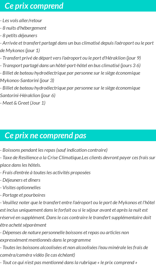 Conditions tarifaires