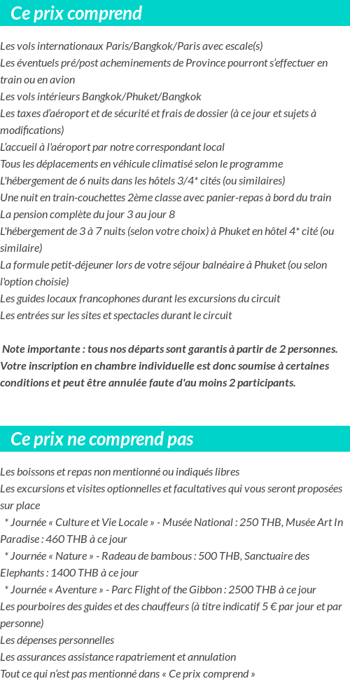 Conditions tarifaires