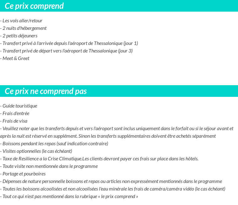 Conditions tarifaires