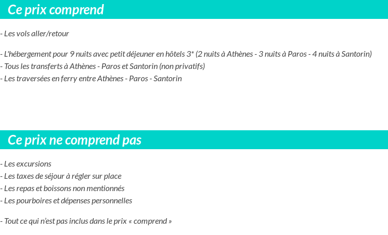 Conditions tarifaires
