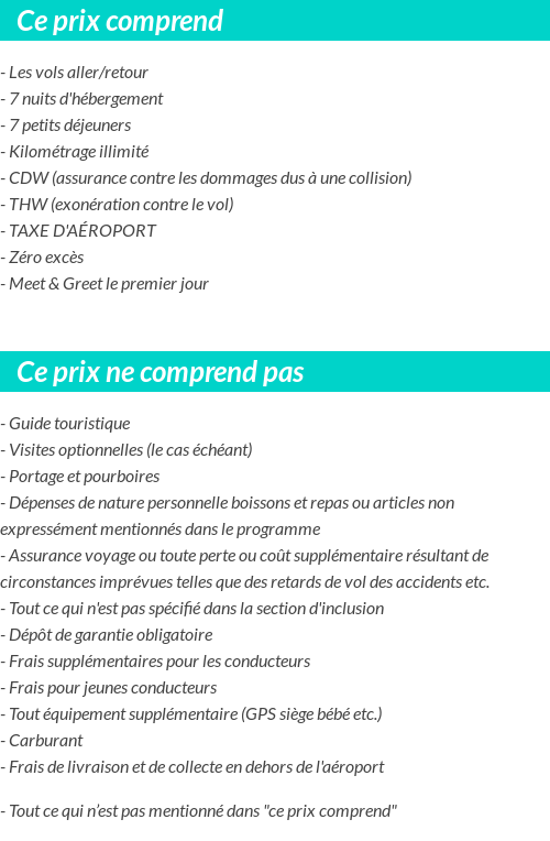 Conditions tarifaires