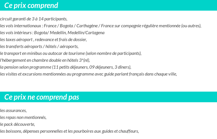 Conditions tarifaires