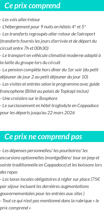 Conditions tarifaires