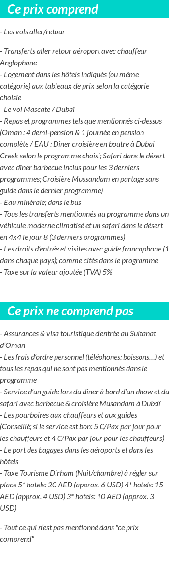 Conditions tarifaires