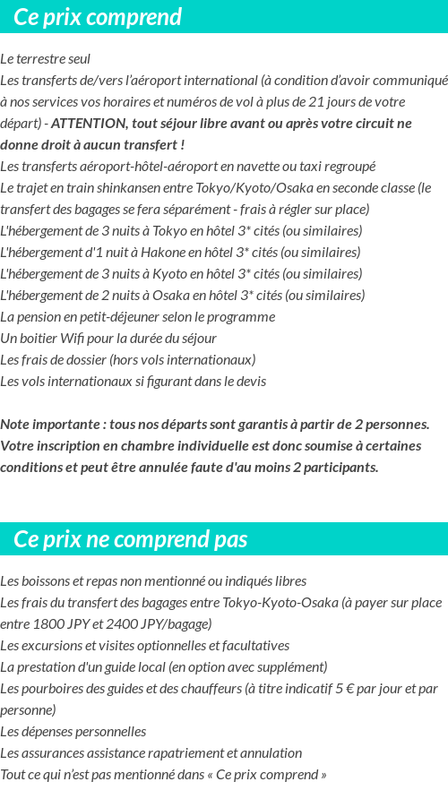 Conditions tarifaires