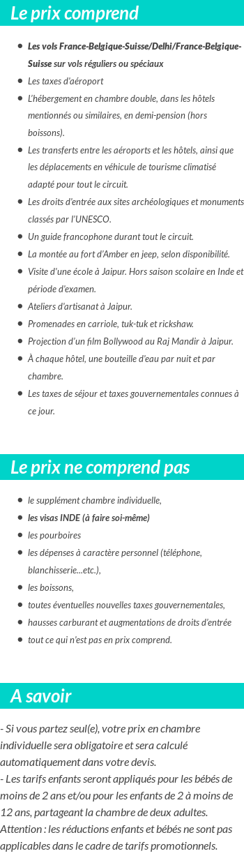 Conditions tarifaires