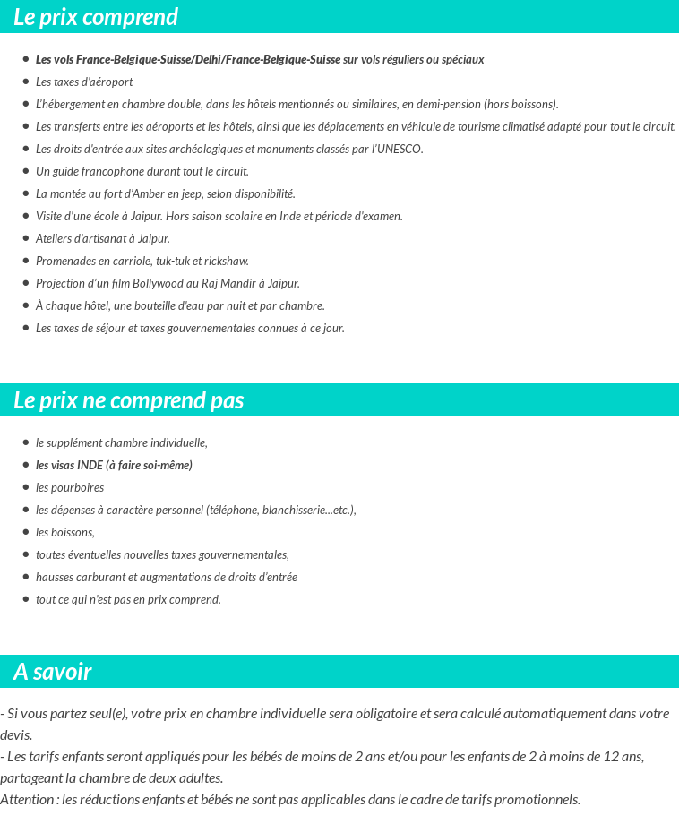 Conditions tarifaires