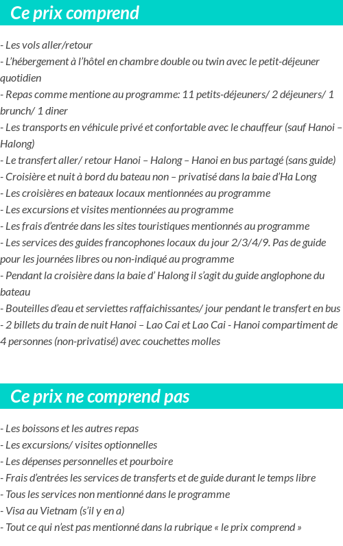 Conditions tarifaires