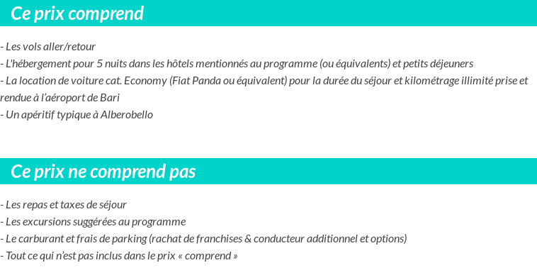 Conditions tarifaires