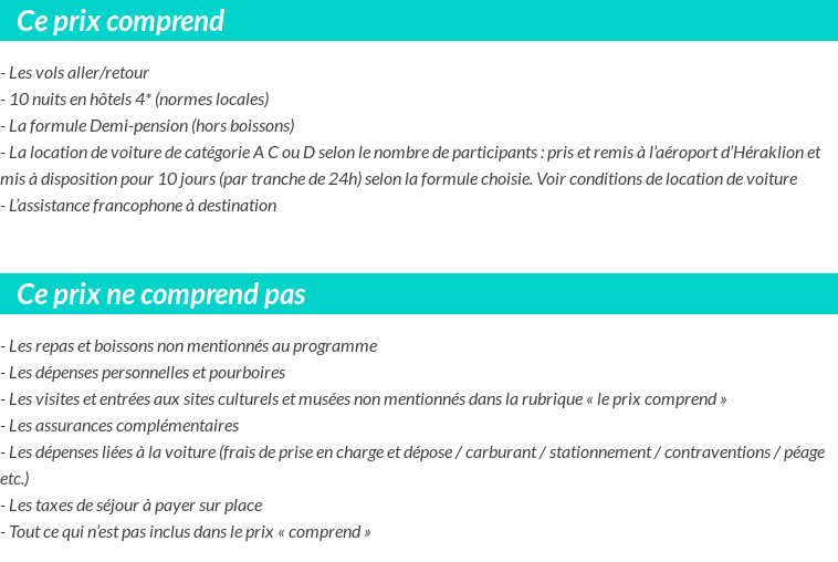 Conditions tarifaires