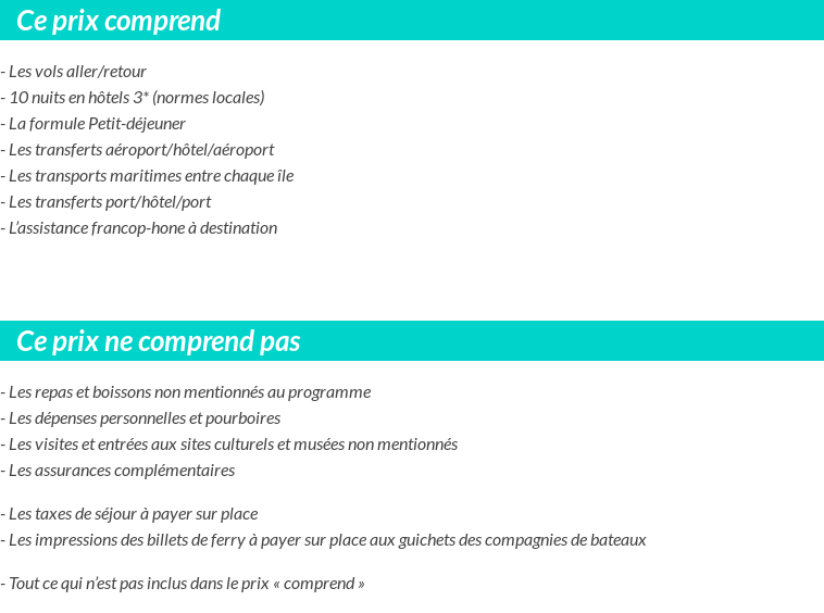 Conditions tarifaires