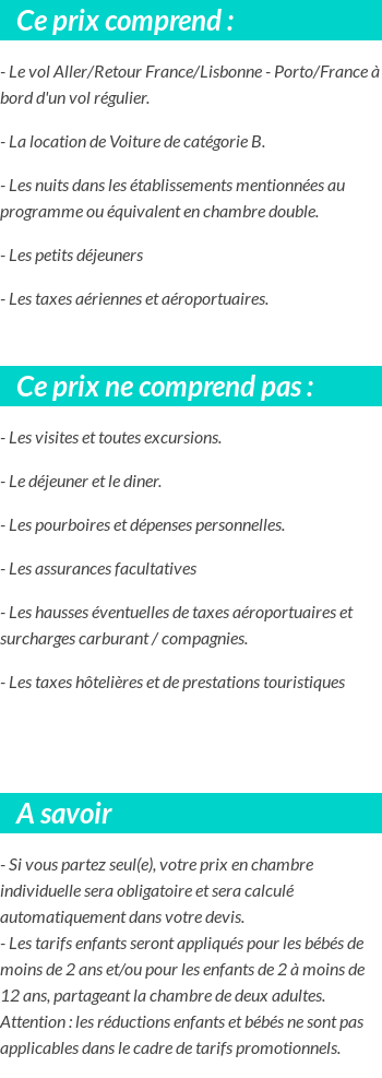 Conditions tarifaires