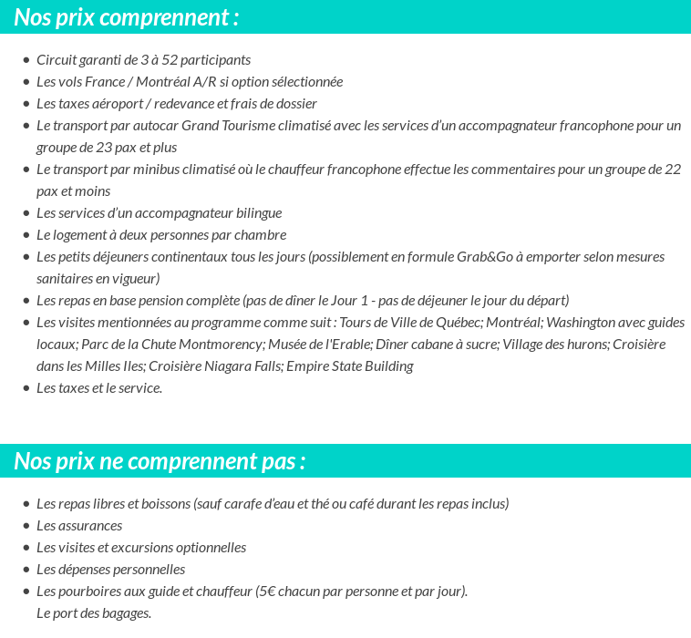 Conditions tarifaires