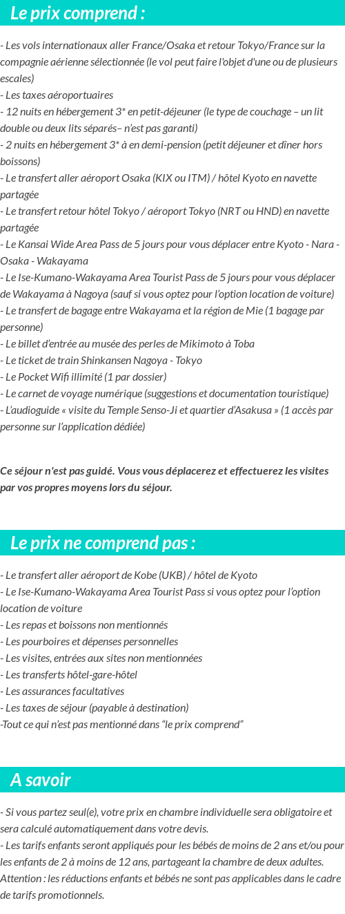 Conditions tarifaires