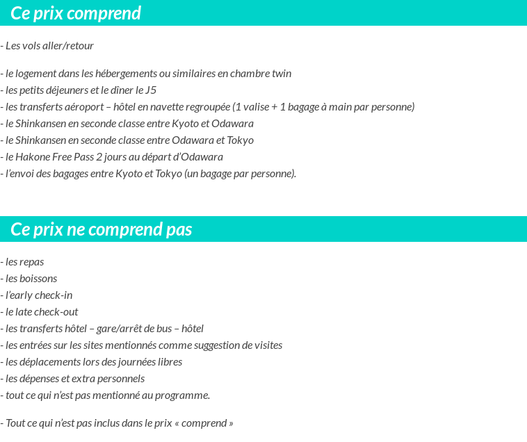 Conditions tarifaires