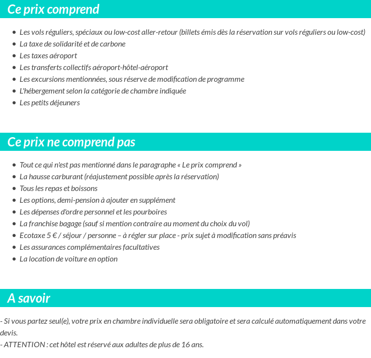 Conditions tarifaires