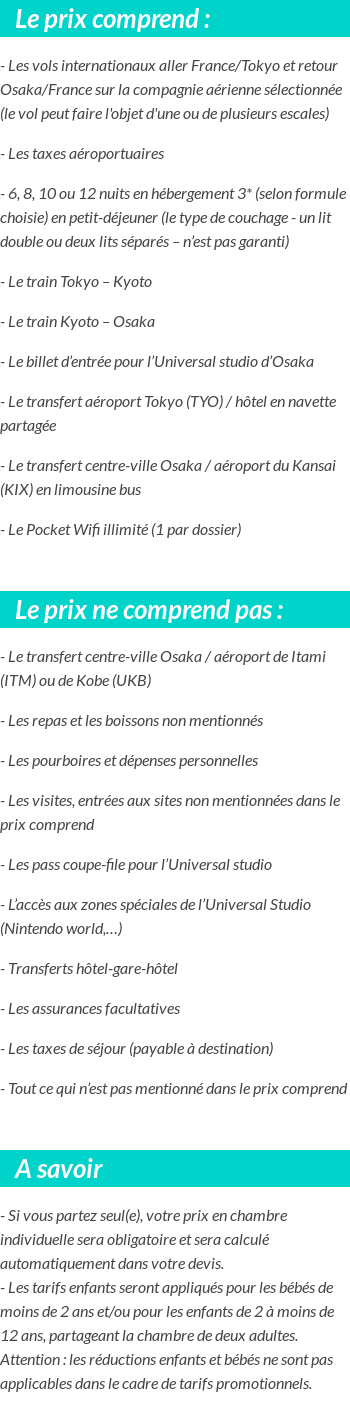 Conditions tarifaires