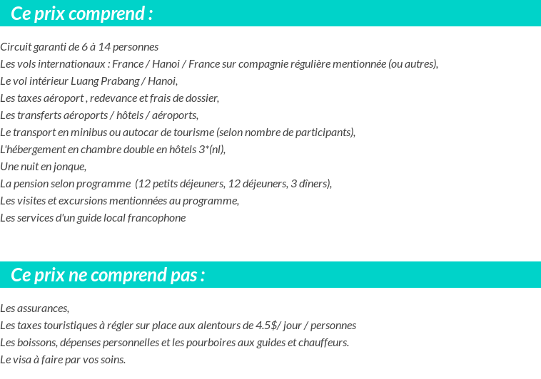 Conditions tarifaires