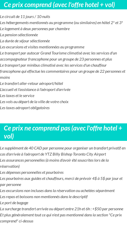 Conditions tarifaires